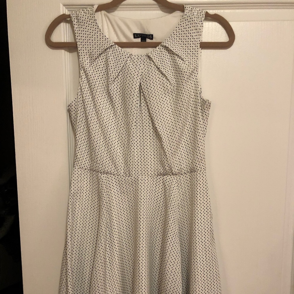 White dress with tiny black heart detail